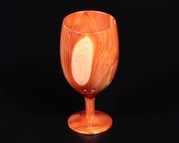 Traditional craftsman Mr.takashi NISHIKAWA made Kaizuka-Ibuki wood [Juniperus chinensis] Wine glass NSWGS-KI-307-03
