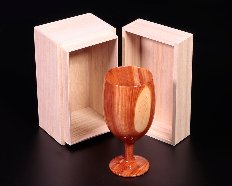 ろくろ木工 伝統工芸士 西川嵩 製作 貝塚息吹材製 ワイングラス NSWGS-KI-307-03