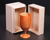 Traditional craftsman Mr.takashi NISHIKAWA made Kaizuka-Ibuki wood [Juniperus chinensis] Wine glass NSWGS-KI-307-04