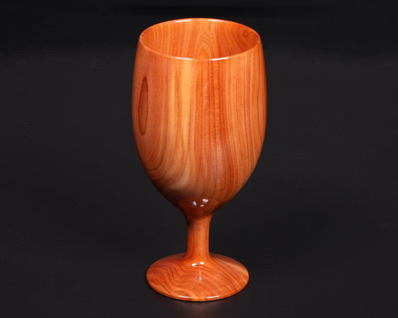 Traditional craftsman Mr.takashi NISHIKAWA made Kaizuka-Ibuki wood [Juniperus chinensis] Wine glass NSWGS-KI-307-05