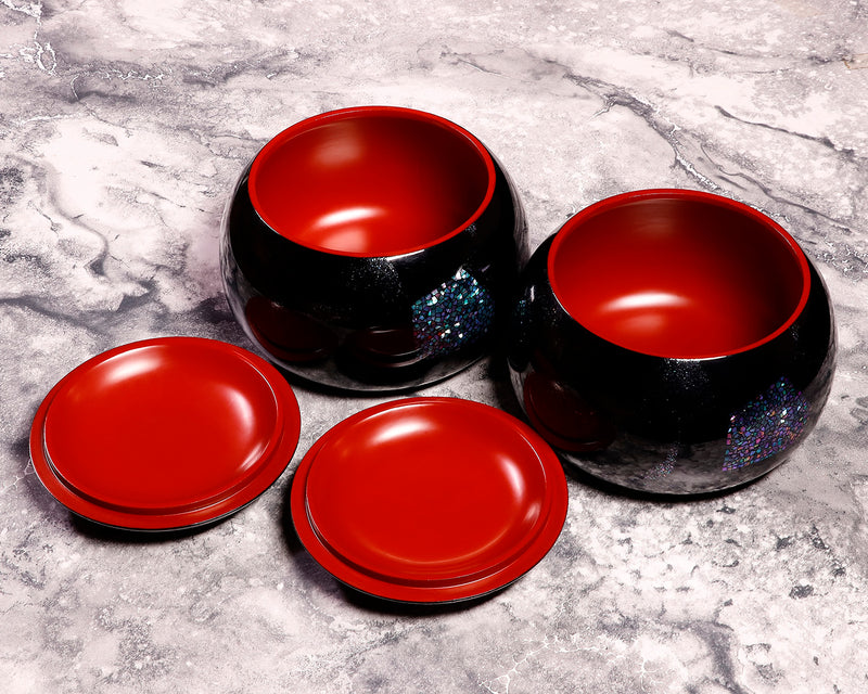 『2025 Christmas SALE』511-CSM-L03 Table Go Board with “Cherry Blossom Design and Raden (Mother-of-Pearl) Inlay” by Urushi Artist Mutsumi Oitate