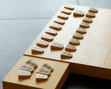 Shogi pieces craftsman "Fu-getsu 富月" made Mikurajima-hon-tsuge (Mikura Island grown boxwood), Tora-Moku (Tiger-striped wood grain), Minase-syo (Minase script), Mori-age(embossed) Shogi pieces SHK-FG510-01