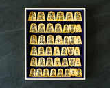 Shogi pieces craftsman "Fu-getsu 富月" made Satsuma-hon-tsuge (Satsuma boxwood) Kujaku-moku (Peacock pattern wood grain), Minase-syo (Minase script) Mori-age(embossed) Shogi pieces SHK-FG510-02