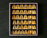 Shogi pieces craftsman "Fu-getsu 富月" made Satsuma-hon-tsuge (Satsuma boxwood) Kujaku-moku (Peacock pattern wood grain), Kinki (Kinki script), Mori-age(embossed) Shogi pieces SHK-FG510-03