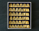 Shogi pieces craftsman "Fu-getsu 富月" made Satsuma-hon-tsuge (Satsuma boxwood) Inazuma-moku (lightning pattern wood grain), Ryoko-syo (Ryoko-syo script), Mori-age(embossed) Shogi pieces SHK-FG510-05
