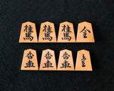 605-SPF-SP01 Shogi pieces craftsman "Fu-getsu 富月" made Mikurajima-hon-tsuge (Mikura Island grown boxwood), Moku, Kinki (Kinki script), Mori-age(embossed) Shogi pieces SHK-FG605-01