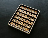 605-SPF-SP01 Shogi pieces craftsman "Fu-getsu 富月" made Mikurajima-hon-tsuge (Mikura Island grown boxwood), Moku, Kinki (Kinki script), Mori-age(embossed) Shogi pieces SHK-FG605-01