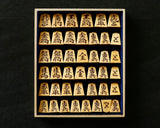 Shogi pieces craftsman "Sou-getsu 宗月" made Mikurajima-hon-tsuge (Mikura Island grown boxwood), Masame, Shokko-sho (Shokko script), Filled-in Decorative Techniques Shogi pieces SHK-SG510-01