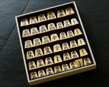 Shogi pieces craftsman "Sou-getsu 宗月" made Mikurajima-hon-tsuge (Mikura Island grown boxwood), Ara-Aka-Masa, Kinki (Kinki script), Mori-age(embossed) Shogi pieces SHK-SG510-02