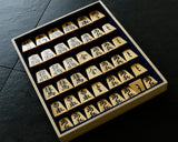 Shogi pieces craftsman "Sou-getsu 宗月" made Mikurajima-hon-tsuge (Mikura Island grown boxwood), Ara-Aka-Masa, Kinki (Kinki script), Mori-age(embossed) Shogi pieces SHK-SG510-02