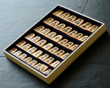 Shogi pieces craftsman "Sou-getsu 宗月" made Mikurajima-hon-tsuge (Mikura Island grown boxwood), Ara-Aka-Masa, Kinki (Kinki script), Mori-age(embossed) Shogi pieces SHK-SG510-02