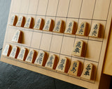 Shogi pieces craftsman "Sou-getsu 宗月" made Mikurajima-hon-tsuge (Mikura Island grown boxwood), Aka-masa (strong reddish color and straight wood grain), Kiyoyasu-sho (Kiyo-yasu script), Mori-age(embossed) Shogi pieces SHK-SG510-03