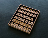 駒師 勝月（しょうげつ）作 御蔵島本黄楊 柾目杢入り 彫埋駒 魚龍一字 SHK-SG602-01