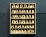 610-SPF-KM03 駒師 清風作 御蔵島本黄楊 虎斑（とらふ） 錦旗 盛揚げ（上げ）将棋駒 SHK-YM607-SFKK-01F