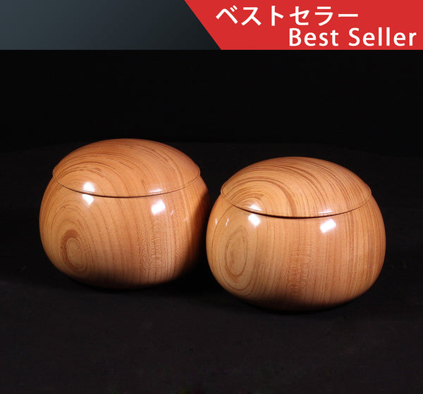 Wood craftsman "Kai-shi (懐志)" made "Keyaki / Zelkova" Go bowls