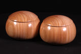 Go 3-Piece Set / Hyuga Kaya made Table Go Board + Clamshell Go Stones Premium Blossom grade size 41 + Go Bowls GS-HK-PB41