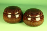 Go 3-Piece Set / Hyuga Kaya made Table Go Board + Clamshell Go Stones Premium Blossom grade size 34 + Go Bowls GS-HK-PB34