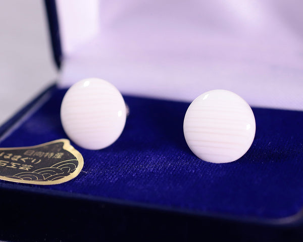 Diameter 17 mm Clamshell Go stones made earrings / M 2405-HMD-03