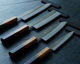 Yamawaki Cutlery Sakai Knife [Go-uma-no-suke Yoshihiro] HAP40 Wari-komi Nakiri vegetable knife 180 mm with Oak Octagonal Burnt Lacquer Handle