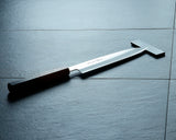 Yamawaki Cutlery Sakai Knife [Go-uma-no-suke Yoshihiro] HAP40 Wari-komi Gyuto Chef’s Knife 210mm with Oak Octagonal Burnt Lacquer Handle