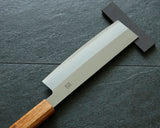 Yamawaki Cutlery Sakai Knife [Go-uma-no-suke Yoshihiro] HAP40 Wari-komi Nakiri vegetable knife 180 mm with Oak Octagonal Burnt Lacquer Handle