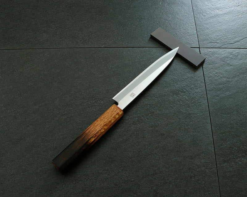 Yamawaki Cutlery Sakai Knife [Go-uma-no-suke Yoshihiro] HAP40 Wari-komi Petty knife 150 mm with Oak Octagonal Burnt Lacquer Handle