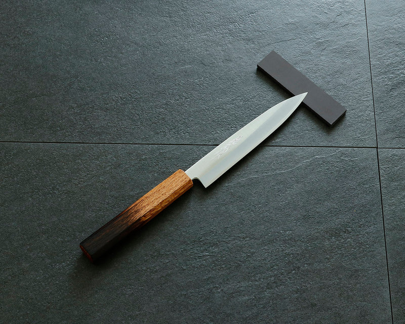 Yamawaki Cutlery Sakai Knife [Go-uma-no-suke Yoshihiro] HAP40 Wari-komi Petty knife 150 mm with Oak Octagonal Burnt Lacquer Handle