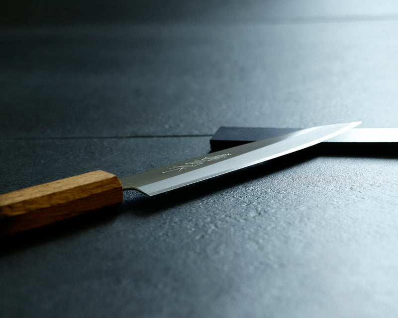 Yamawaki Cutlery Sakai Knife [Go-uma-no-suke Yoshihiro] HAP40 Wari-komi Petty knife 150 mm with Oak Octagonal Burnt Lacquer Handle