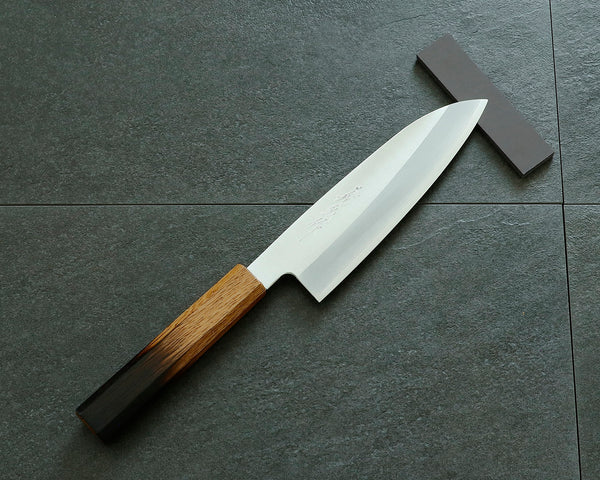 山脇刃物製作所 堺包丁「郷右馬允義弘」HAP40 割込 樫八角焼漆柄 三徳包丁180㎜