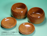 Manager's Recommended Luxury 3-Piece Go Set - ⑦ 【Shin-Kaya (Spruce wood) Go board with legs, clamshell Go Stones and Honkuwa [Mountain mulberry] Go Bowls】