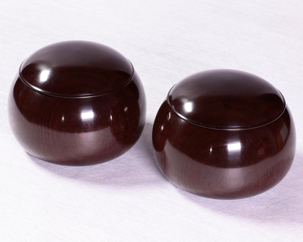 Wood craftsman "Kai-shi (懐志)" made "Indian Kokutan / Indian Ebony" Go bowls