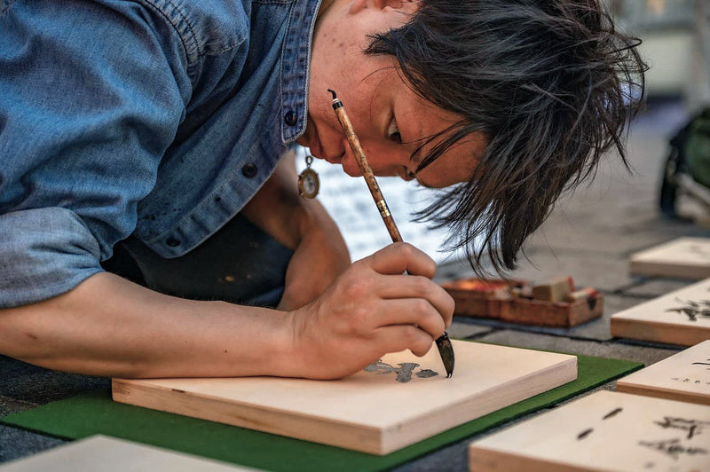 Calligrapher Mr.Satoshi Iwao work Canvas "Yorokobi / means joy or happiness" JAC-IWO-412-11