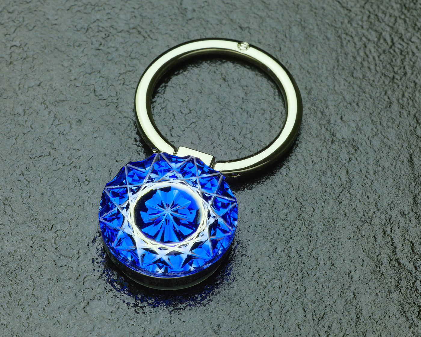 島津 薩摩切子】「スマホリング / ルリ（濃い紫味を帯びた青色）」 JAC