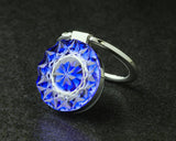 Shimadzu Satsuma Kiriko Cut Crystal Glass "Smartphone Ring / Ruri(deep purplish blue)" JAC-STK-409-05