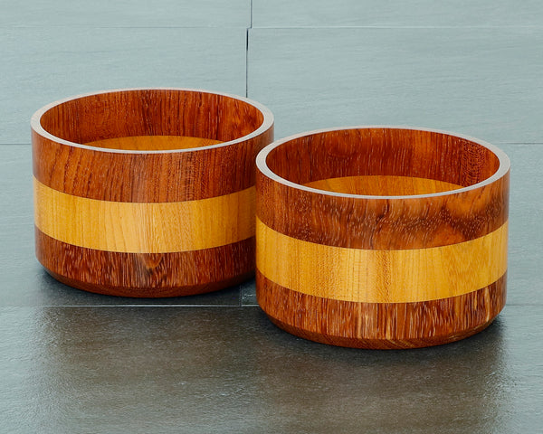 Go bowls craftsman "懐志 / Kai-shi" made "二色 / Ni-shiki (Zelkova + Burmese rosewood / Two-tone color combination)" Go bowls