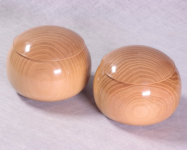 Wood craftsman "Kai-shi (懐志)" made "Kingokan / Sponge Tree" Go bowls
