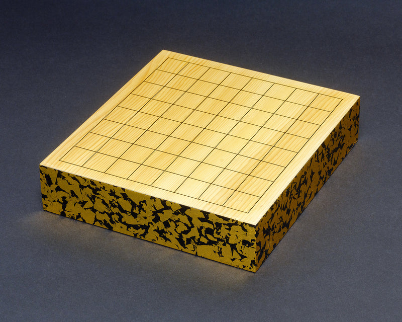 Gold leaf finish Go Stones, Go Board and Go Bowls, "煌 KIRAMEKI" 9X9 Go Board 3-Piece Go Set KRM402-02