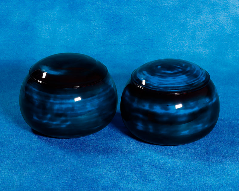 "Maeda Blue" Lacquer Finish Go bowls for size 36 - 40 Go stones JAC-MDS-410-05