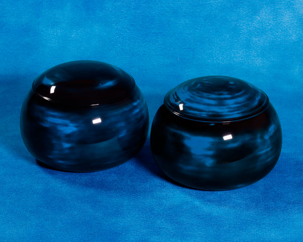 "Maeda Blue" Lacquer Finish Go bowls for size 36 - 40 Go stones JAC-MDS-410-05