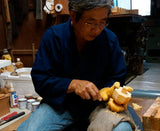 Go board craftsman Mr. Keiji MIWA made Japan grown Hon-kaya Go Board with Legs Kiura 4.5-Sun (about 137 mm thick) No.73003F