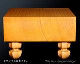 511-MGB-07 Board craftsman Mr. Miwa made Shin-kaya (Spruce wood) Tachi-mori finish Go board with legs Size 50(Thick about 145 mm)