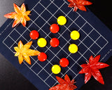 Momiji-Go (bright red and yellow colored Go stones) Go set