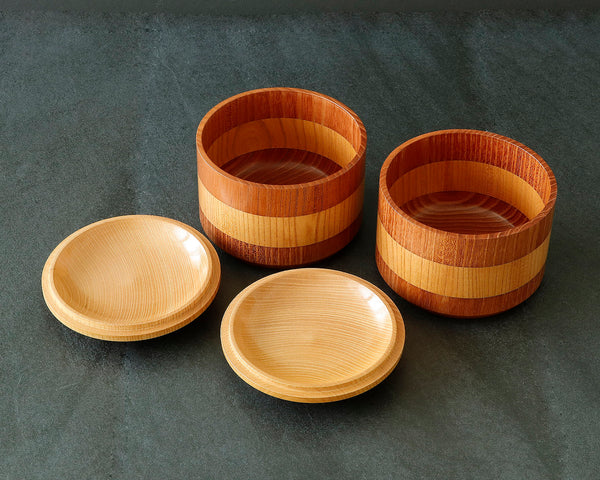 Go bowls craftsman "懐志 / Kai-shi" made "二色 / Ni-shiki (zelkova + Chinese mahogany / Two-color combination)" Go bowls