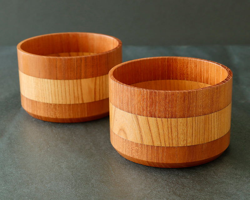 Go bowls craftsman "懐志 / Kai-shi" made "二色 / Ni-shiki (zelkova + Chinese mahogany / Two-color combination)" Go bowls