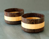 Go bowls craftsman "懐志 / Kai-shi" made "二色 / Ni-shiki (Zelkova + "Tagayasan" [Ironwood] / Two-tone color combination)" Go bowls