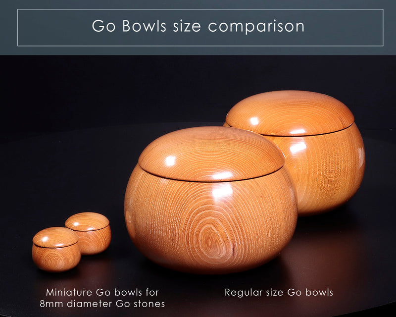"Go Stones Day" 7th anniversary Sale 404-MBL-09 8mm diameter Go stones, Go board with legs and Go bowls 3piece Go set