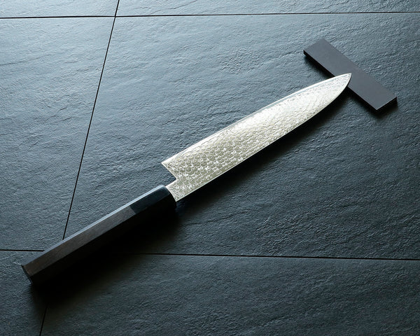 山脇刃物製作所 堺包丁「郷右馬允義弘」SPG-STRIX 割込 ダマスカス鋼 黒檀柄 牛刀210㎜