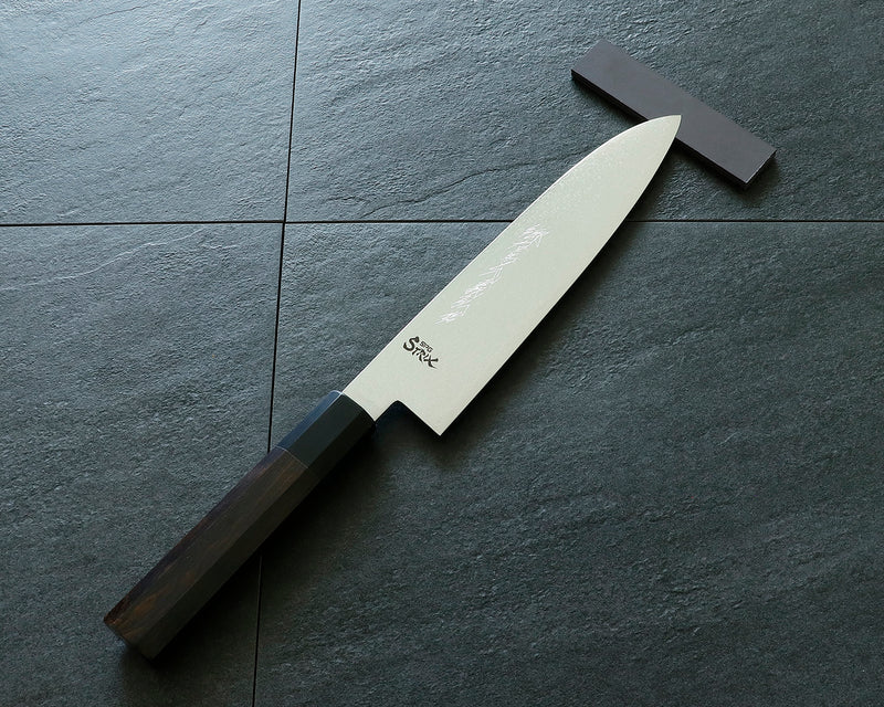 Yamawaki Cutlery Sakai Knife [Go-uma-no-suke Yoshihiro] SPG-STRIX Wari-komi Damascus Gyuto knife 210 mm with Ebony Handle
