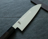 Yamawaki Cutlery Sakai Knife [Go-uma-no-suke Yoshihiro] SPG-STRIX Wari-komi Damascus Santoku kitchen knife (Japanese all-purpose knife) 180 mm with Ebony Handle