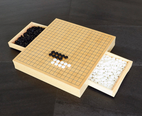 『2025 クリスマスSALE 第2弾』512-17MS-01 碁石が収納できる17mm碁石用卓上碁盤セット